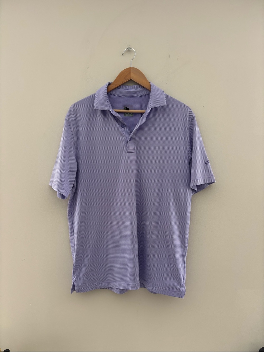 Callaway Opti-Dri Performance Golf Polo | Men's Medium | Purple Micro Stripe